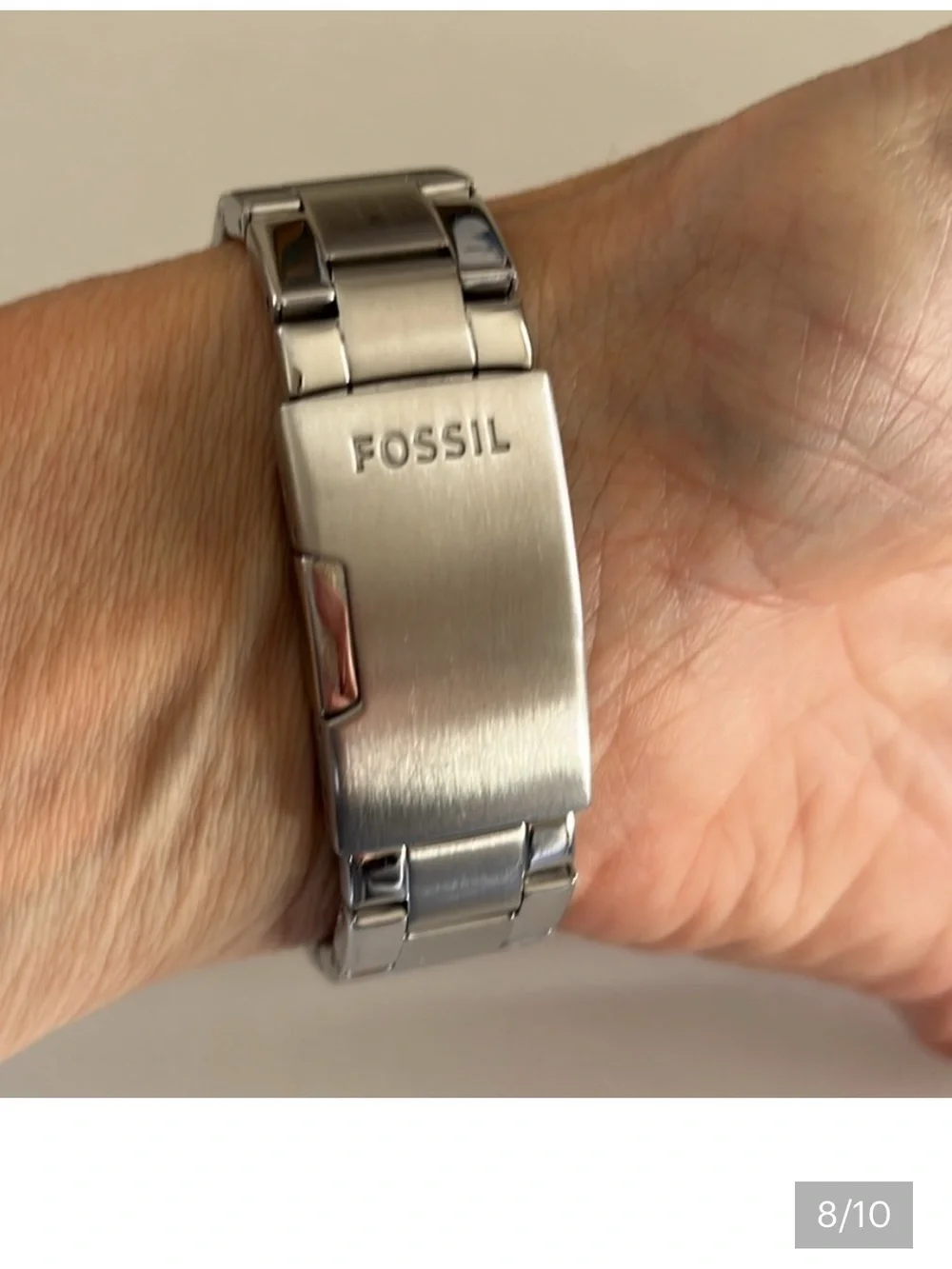 Fossil Silver-Tone Crystal Bezel Women's Watch